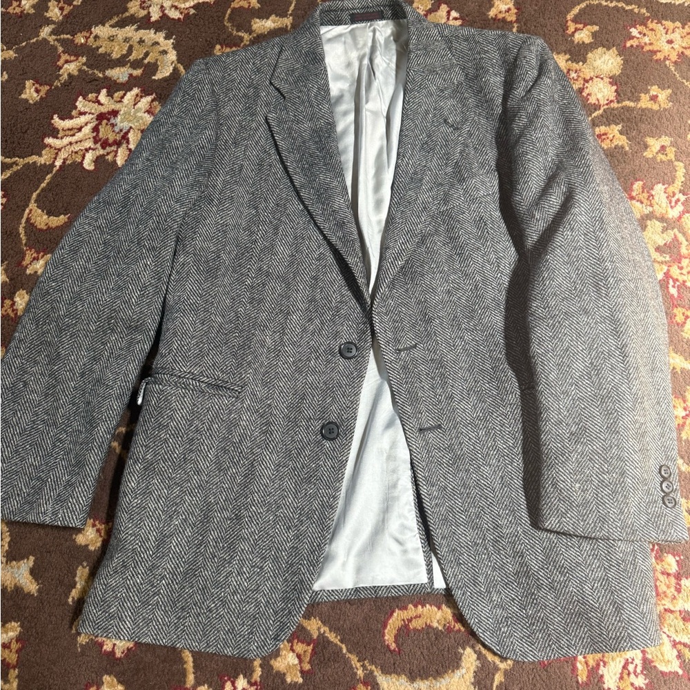 Gray Herringbone Blazer